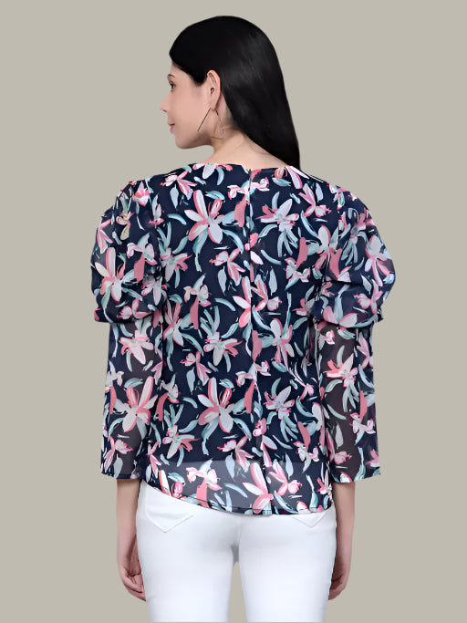 Back Design of Women’s Casual Georgette Top – Graceful and Modern