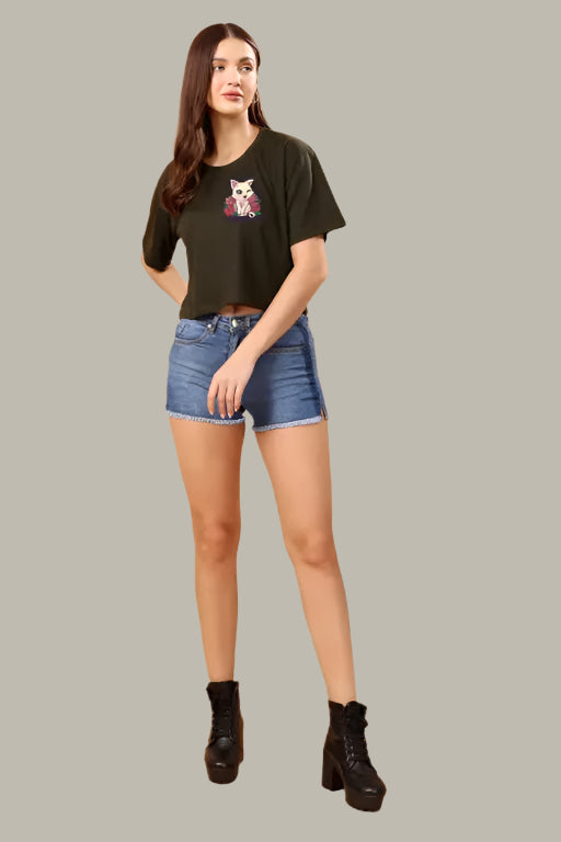 Stylish anime-themed oversized crop top – casual outfit for girls