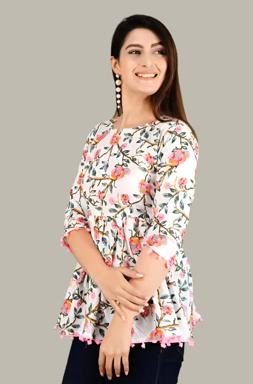 Printed Cotton Top For Girls