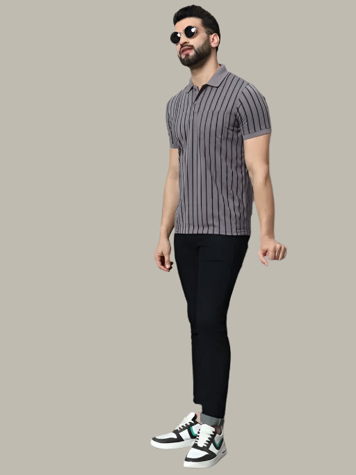 Model Wearing Polo T-shirt – Trendy Casual Look for Men