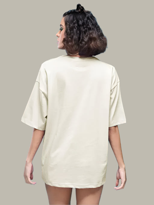 Oversized Back Print T-Shirt for Women – Casual Smartees Look