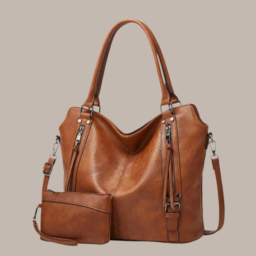 PU Leather Hobo Tote Bag for Women – Stylish Front View