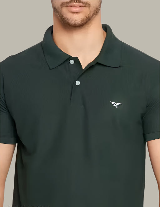 Men's Cotton Half Sleeves Solid Polo T-shirt