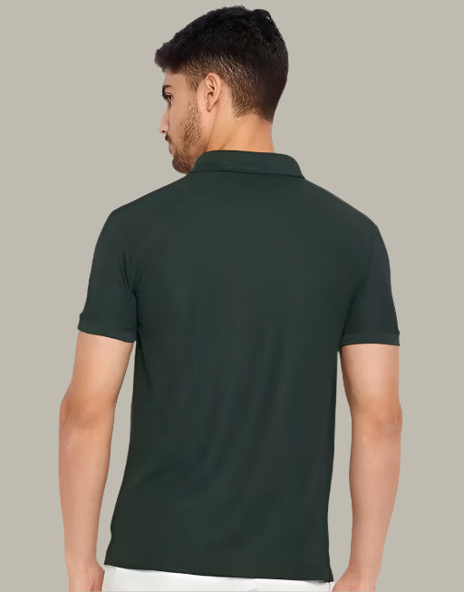 Men's Cotton Half Sleeves Solid Polo T-shirt
