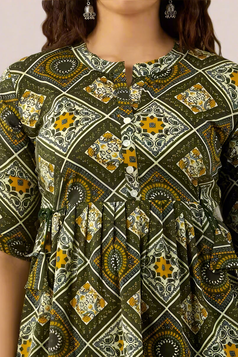 Soft printed fabric close-up – premium party wear top for women