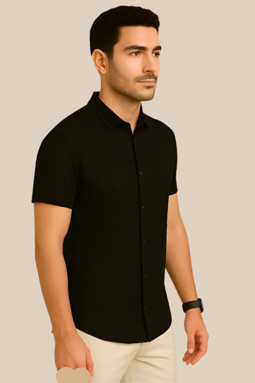 Stylish trending printed half sleeve shirt – front view with casual fit