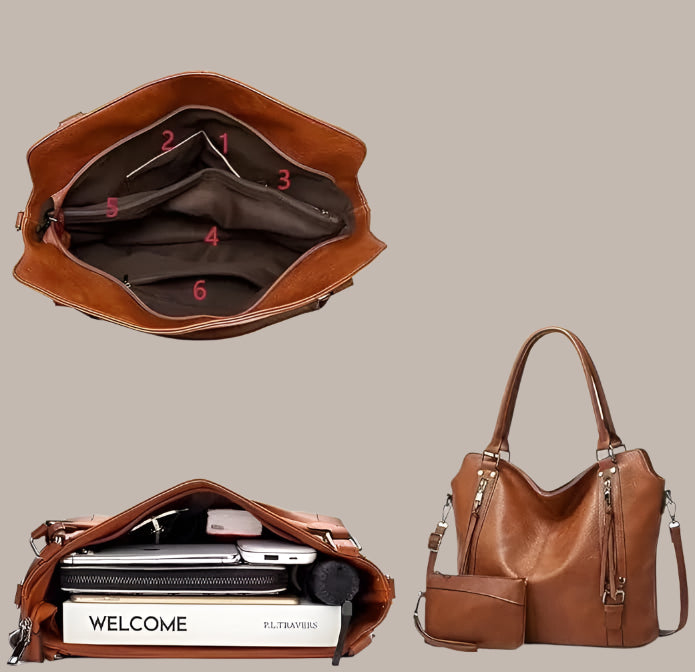 Top Handle PU Leather Tote for Women – Durable and Fashionable