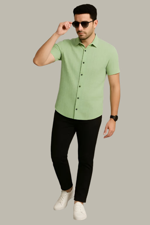 Model wearing latest designer shirt for men – ideal for party or office wear