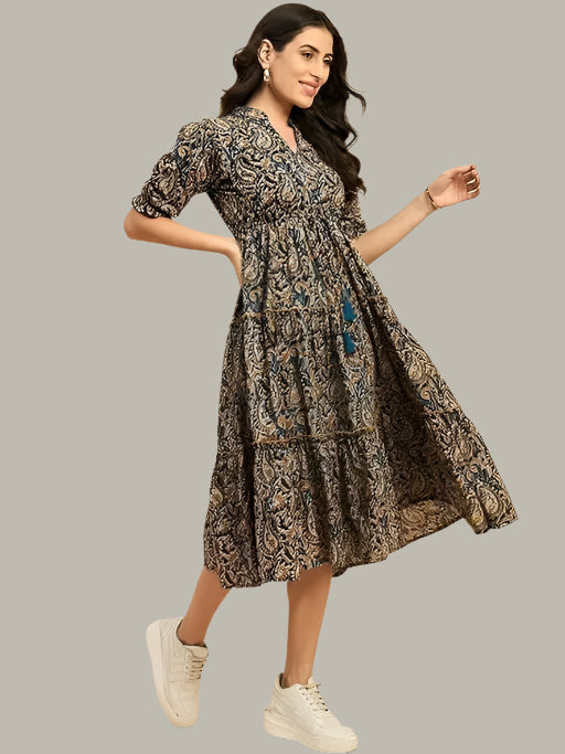 Elegant Western Style Rayon Dress – Perfect for Parties & Casual Outings