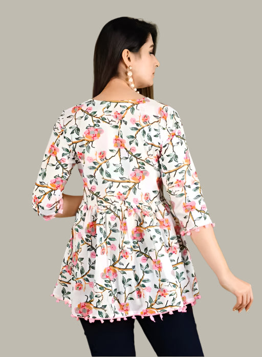 Printed Cotton Top For Girls