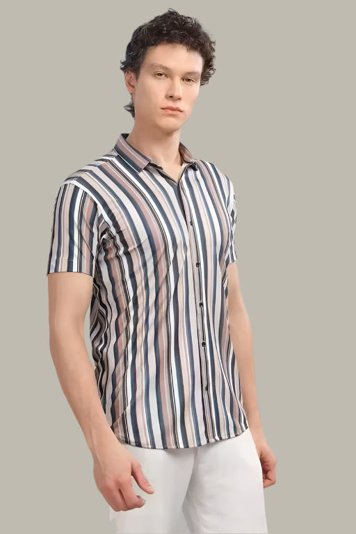 Mens Staylish Casual Lycra Half Sleeve Shirt