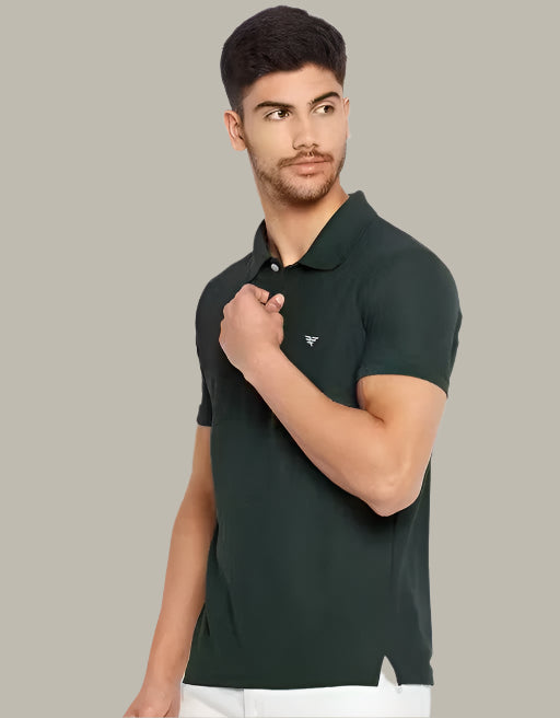 Men's Cotton Half Sleeves Solid Polo T-shirt