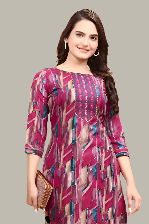 Cotton Kurti Pant Set for Women – Elegant Partywear Pack 1 Front View
