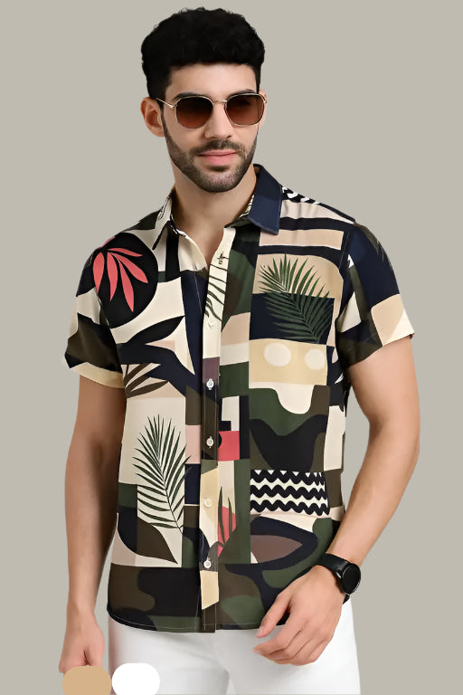 Side Profile View of Men’s Half Sleeve Shirt – Casual and Smart
