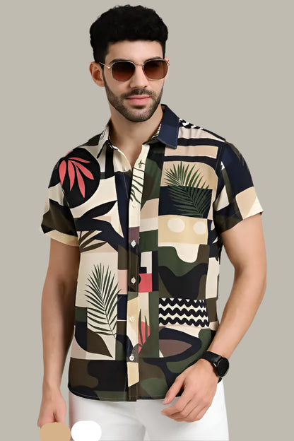 Side Profile View of Men’s Half Sleeve Shirt – Casual and Smart
