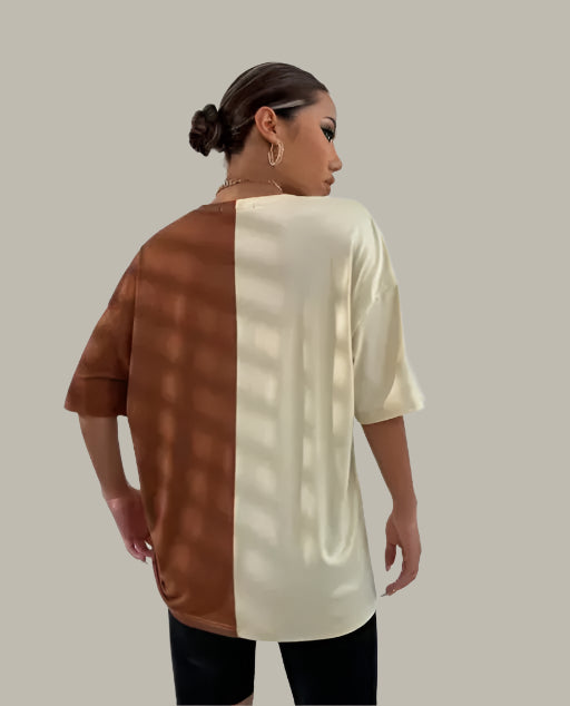 Back design of ladies’ butterfly pattern tee – modern and comfortable fit
