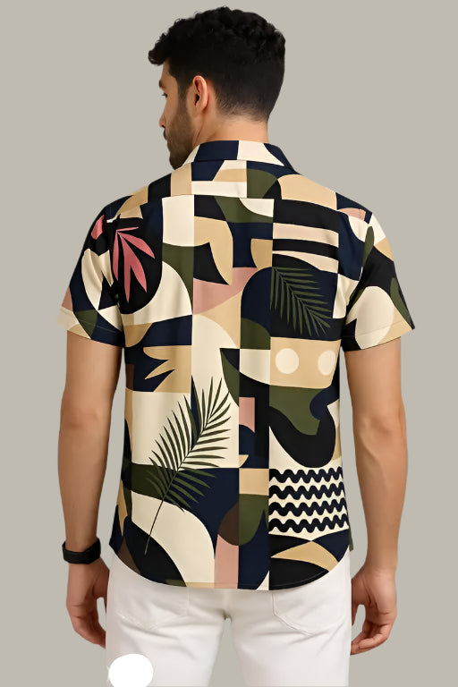 Back View of Stylish Half Sleeve Shirt for Men – Modern Fit
