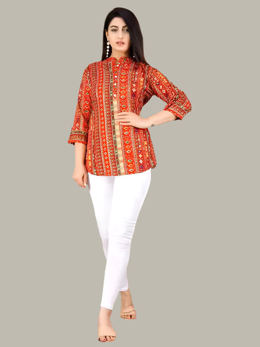 Trendy Red Tunic for Women – Ideal for Office & Casual Fashion

