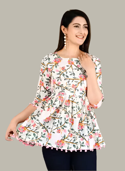 Printed Cotton Top For Girls
