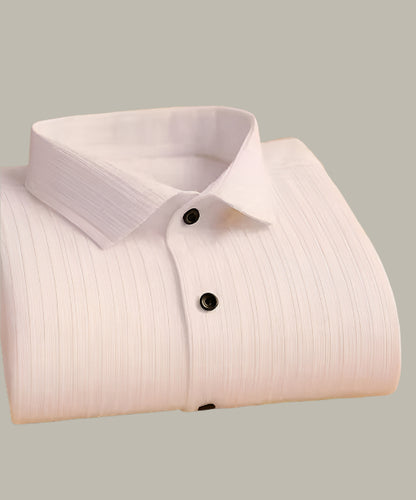 White Popcorn Fabric Shirt for Men – Sleek Solid Look for Daily Comfort